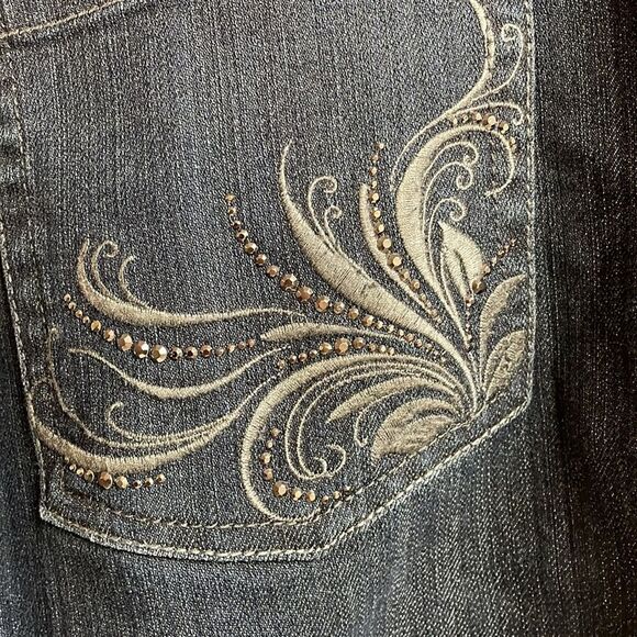 Gloria Vanderbilt Amanda Jeans Embroidered Pockets Size 10, Indigo Blue - Picture 8 of 13